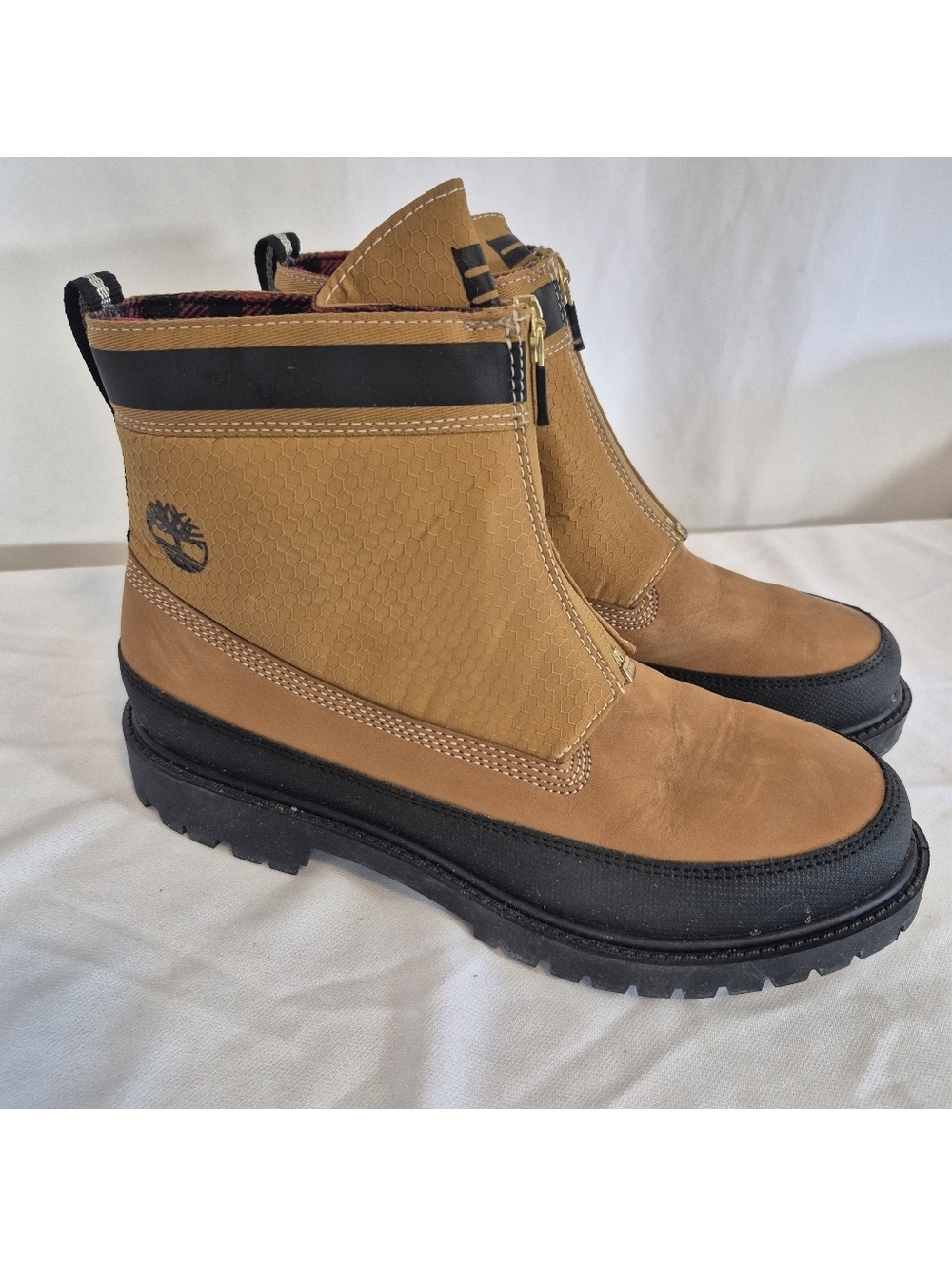 Timberland Heritage Womens 8.5 Modern Zip 6" Wheat Nubuck Waterproof Boots MINT